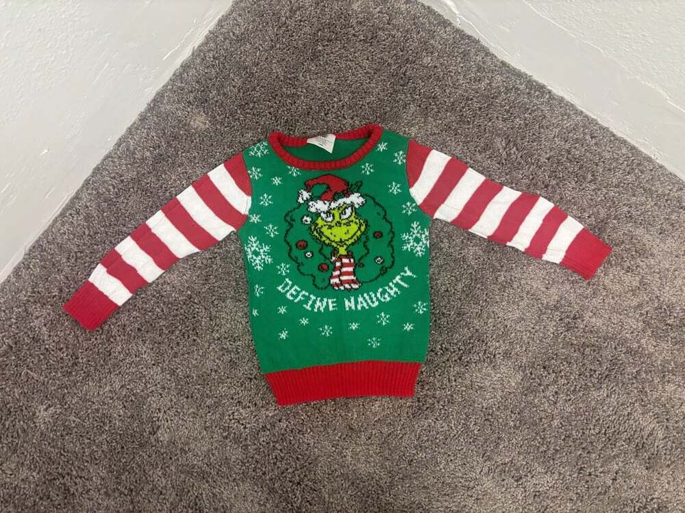 Dr. Seuss The Grinch Define Naughty Ugly Christmas Sweater 18M